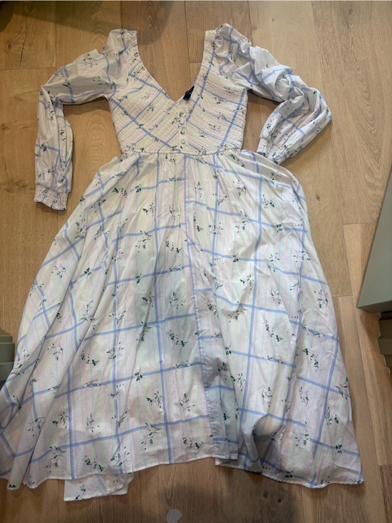 Vici Dresses & Skirts - VICI Pastel Plaid Floral Smocked Dress